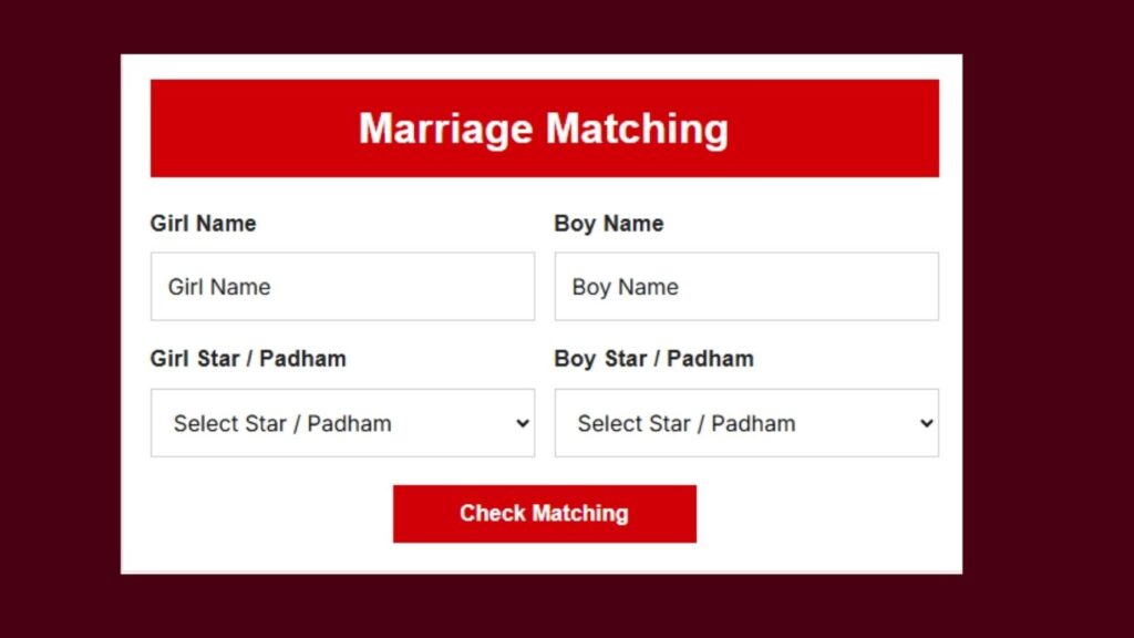 Marriage Matching tool
